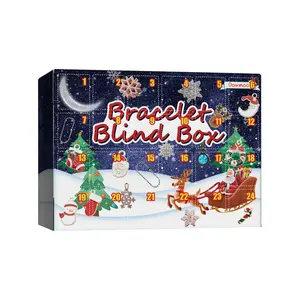 Dowmoo Christmas Advent Calendar DIY Bracelet Blind Box 24-Grid Calendar Bell Accessories Blind Box