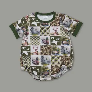 Duck Season Ready! Baby Boy Green Mallard Summer Bubble | Cute Toddler Hunting Clothes