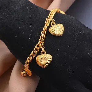 Gold Color men's bracelet Girls Wedding Bracelet Bangles African Bridal  Jewelery Bijoux Femme wedding Bangles jewelry