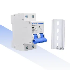 DC Miniature Circuit Breaker, 2P 63Amp 500V Breakers Electrical for Solar Panels Grid System Din Rail Mounting (63A)