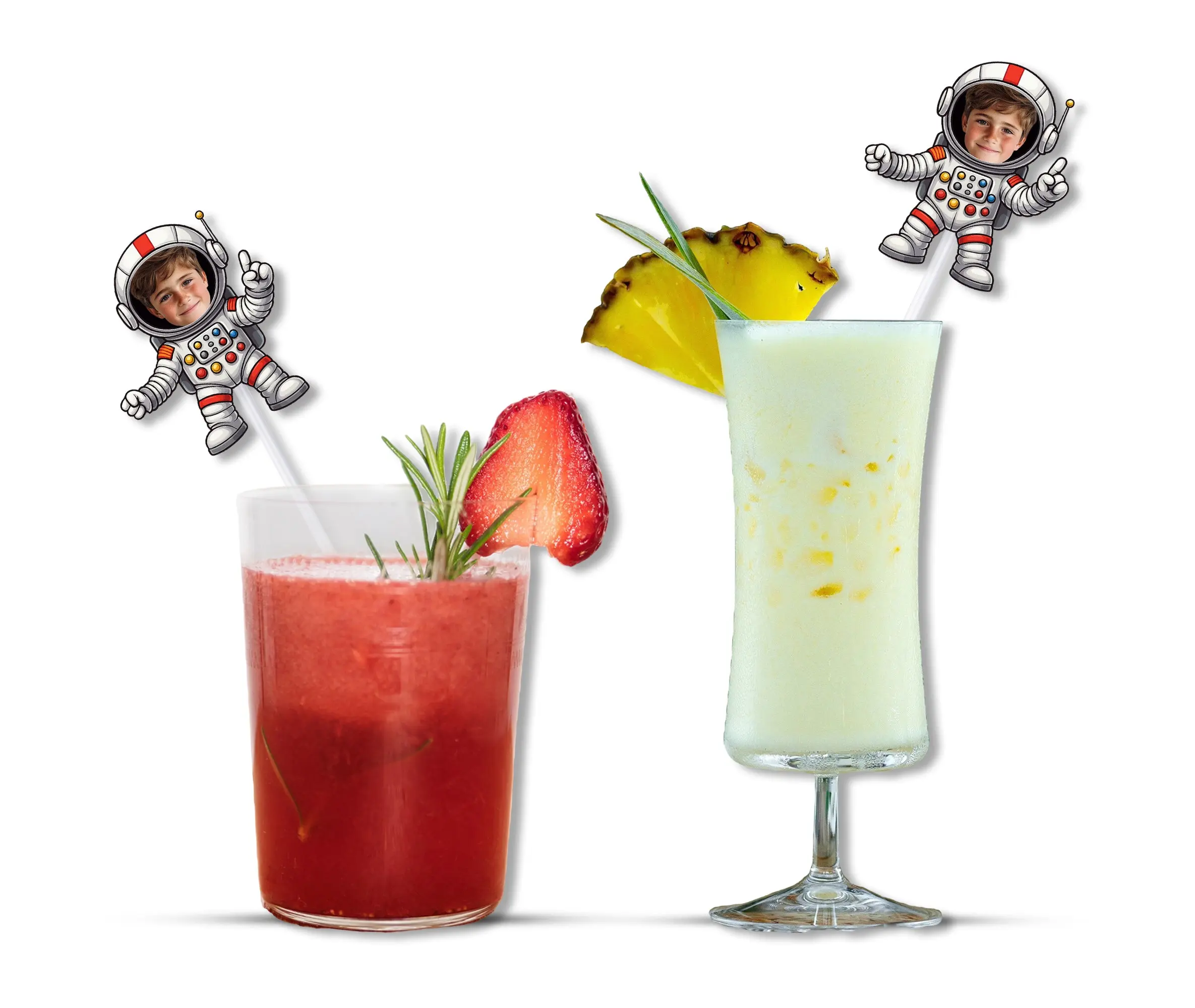 Personalized Astronaut Face Straws