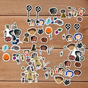 Stickers Pack 20 Pcs Coraline Bottle Bike Water Pack Luggage Guitar Laptop Car Bumper Colorful Aesthetic Vinyl Skateboard Waterproof