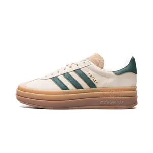 Women's Gazelle Bold Sports Sneakers, Cream Collegiate Green Color, Style ID7056