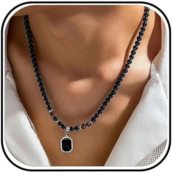September Laurel Necklace for Men Puka Shell Necklaces Men Jewelry Gifts Surfer Mens Necklace Beaded Choker Beach Jewelry Gift for Dad Son Husband Summer Beach Accessories