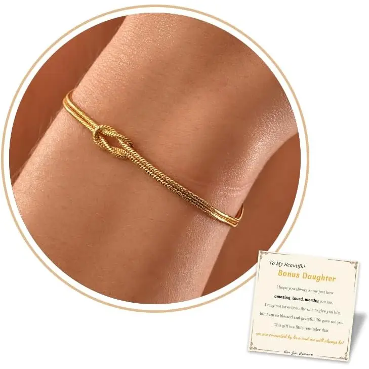 Mothers Day Gifts, Gold Bracelets for Women Teen Girl Gifts Infinity Knot Bracelet Gifts for Daughter Granddaughter Wife Birthday Gift Ideas Anniversary Valentines Day Christmas Jewelry