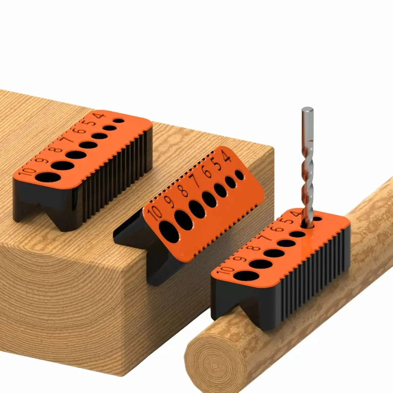 Handheld Drill Bit Guide Round Tube Clamp Steel Insert Locator Template, Precision Alignment, Heavy Duty Precision Drilling Tool, Hole Punching Jig, Durable Construction, Robust Construction