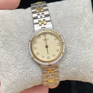 Hermes Vintage Two-Tone 25mm Quartz Cream Dial Diamond Ladies Watch 22458096