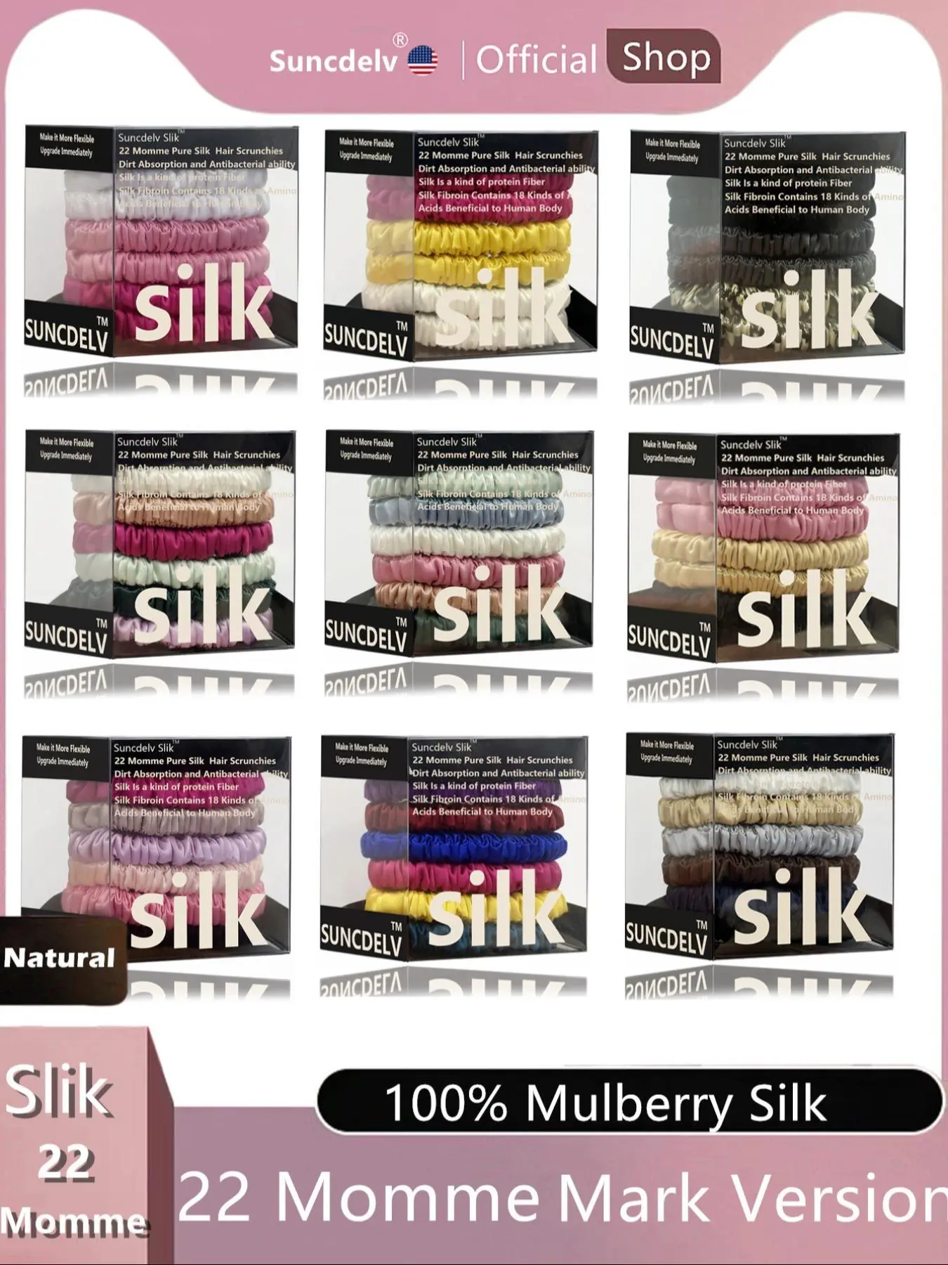Solid Color Silk Hair Scrunchie, Handmade Anti Slip Silk Hair Scrunchie, Natural Pure Color Hair Accessories for Women & Girls, Hair Accessories Set, Scrunchies For Hair
