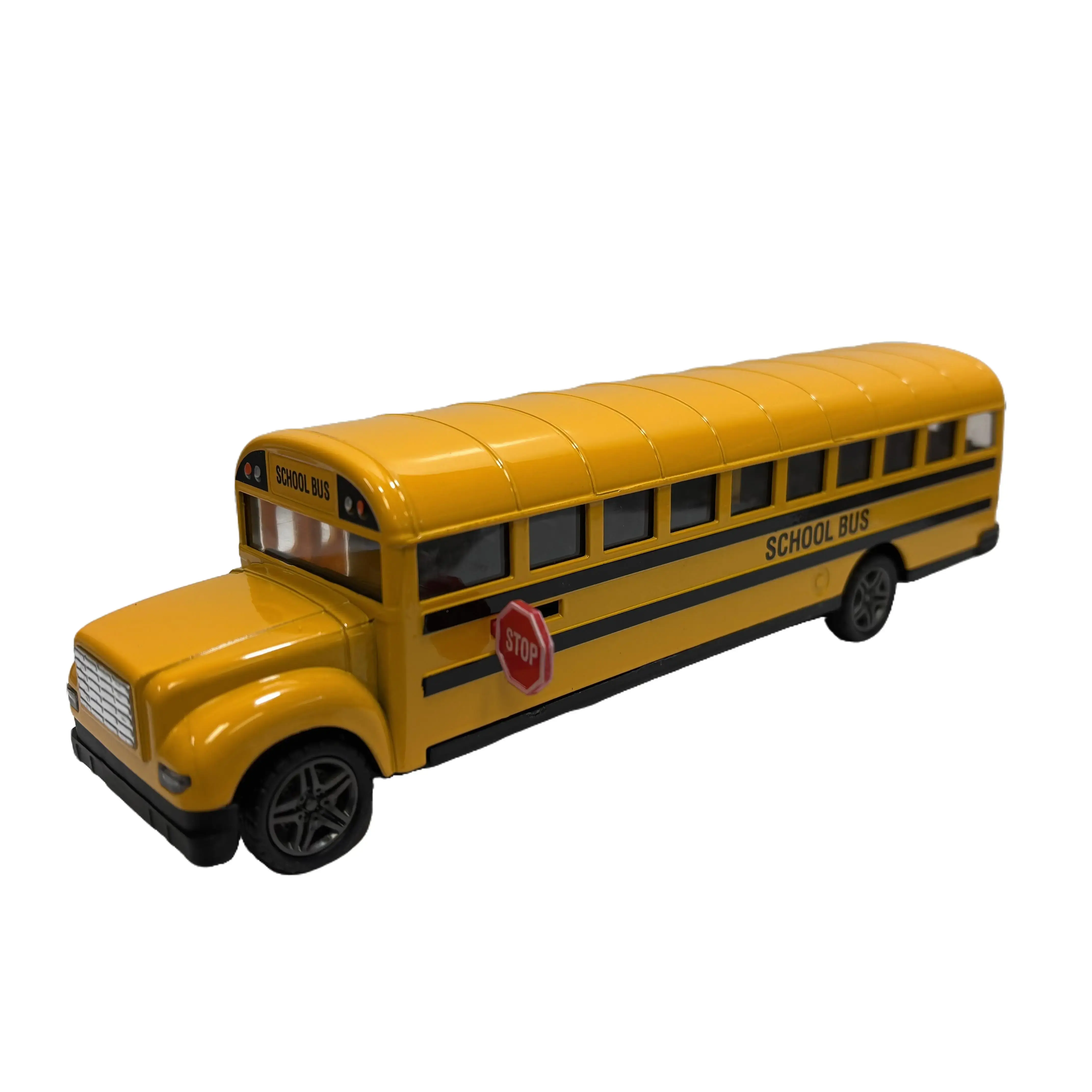 8.5 Inches yellow  School Bus Die Cast Car Pull Back Action with Openable Side and Back Doors and Stop Sign diecast  cars