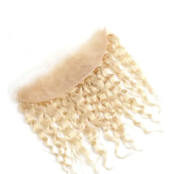 Transparent 13x4 Lace Frontal 613 Honey Blonde Deep Wave 100% Human Hair