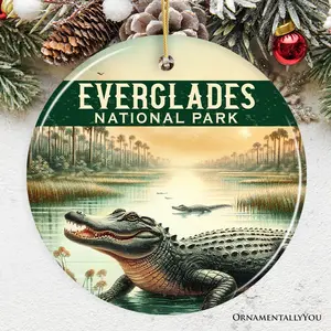 Tranquil Everglades National Park Ornament, Florida Swamp Scene Christmas Gift and Travel Souvenir