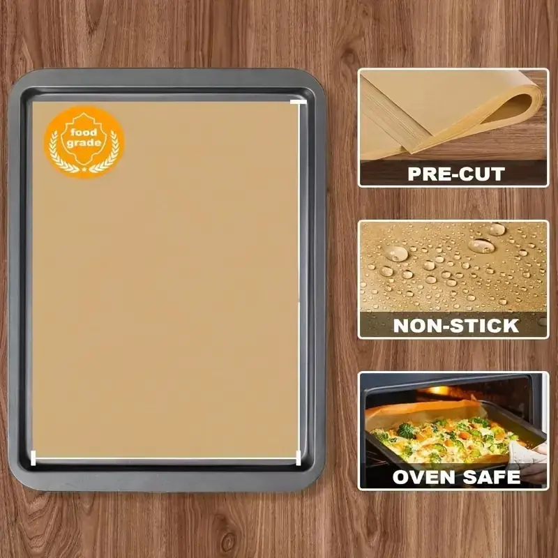 50pcs Non-Stick Butcher Paper Sheets, Pre-Cut Unbleached Parchment Paper Kitchen Tools & Accessories, Ideal for Baking Cooking Grilling Frying Steaming, Nonstick Baking Paper, Precut Parchment Paper Sheets, Baking Utensils