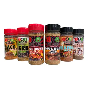 Nicobi Foods Ultimate Spice Bundle – Soul Dust, Jerk, Seafood, Cajun & Cinnamon Roll Spice Flavor Natural