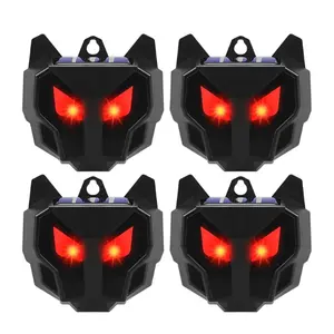 Solar Animal Repellent Outdoor Predator Deterrent Lights 2, 4 Or 8 Pack - Red LED Night Eyes Waterproof Fox Mink Coyote Control Device For Chicken Coops Gardens Orchards Solar Powered Deterrent with Dusk To Dawn