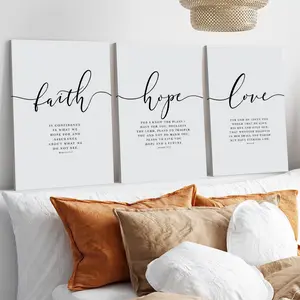3 Counts Wood Framed Canvas Faith Hope Love Bible Verse Wall Art, Wooden Wall Art, Modern Art Design, Scripture Wall Art, Christian Decor, Jeremiah 29:11, Ready To Hang, Artwork For Gift, Home Decor