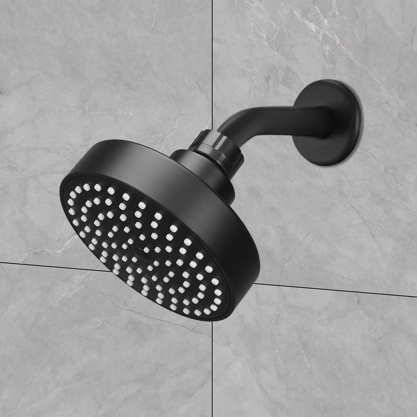 High Pressure Round Rain Shower Head, Strong Spray, Durable Material, Silicone Nozzle Design, Suitable for High Flow and Low Flow Showers, Rain Showerhead, Bathroom Shower Head