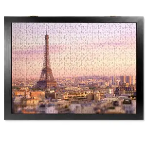 ALL4JIG Premium Wooden Puzzle Frame with 4-puzzle Storage Capacity for 1000 Piece Puzzles, Tool-Free Easy Assemble Display, Non-Glue Mounting Kit & Hanging Hardware Included(29"×22")