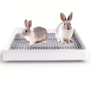 [Odor-Control Rabbit Litter Box] Durable Odor-Control Rabbit Litter Box - Seamless Basin, Easy-Clean Plastic - Ideal for Bunny Habits & Small Pet Cages