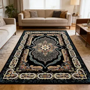 Vintage Living Room Carpet, American Fashion Patterned Velvet Rug, Vintage Boho Rug, Bohemian Style Rugs, Soft Comfortable Home Decor, Ideal for Bedroom Bedside, Perfect Gift, Home Decorative Rug, Boho Area Rug