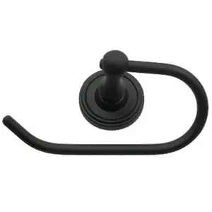 212 MAIN Midtowne Black Euro Tissue & Toilet Paper Holder - Wall Mount, Interchangeable Plate, Transitional Bathroom Supply