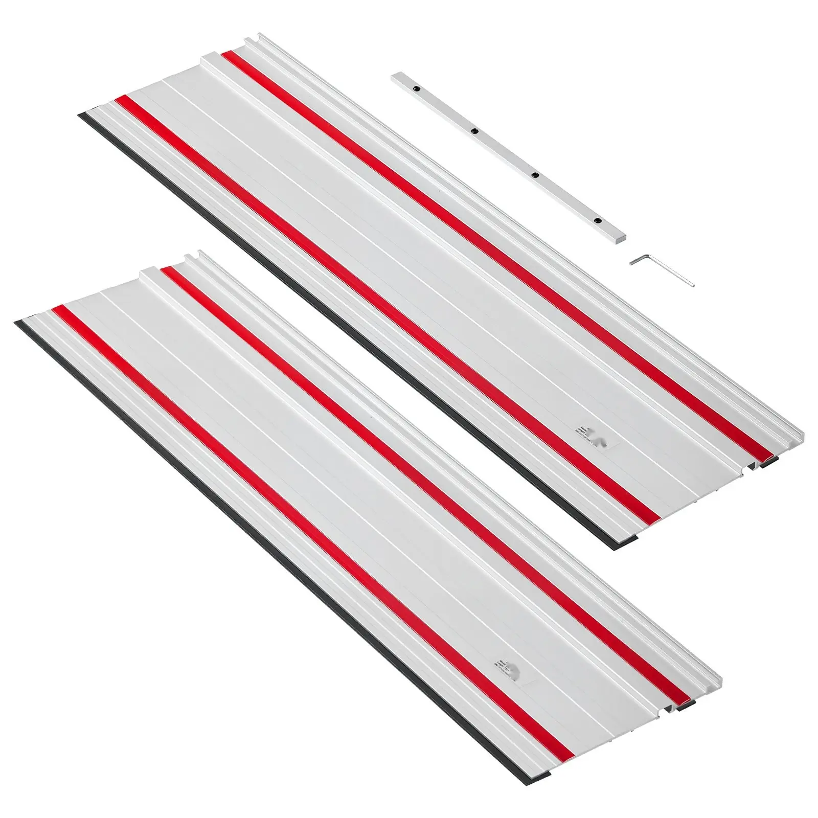 Track Saw Guide Rail Kit, 55-Inch System With Two 27.5-Inch Aluminum Extruded Guide Rails And One Connector, Compatible With Makita, Festool, And WEN Track Saws, Suitable For Woodworking And Cabinet Projects