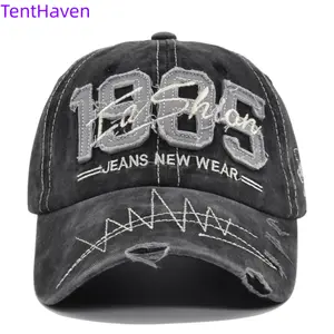 2026 Embroidered Baseball Hat with Hole Patch Embroidered Baseball Hat Letter Embroidered Hat Retro Duck Tongue Hat