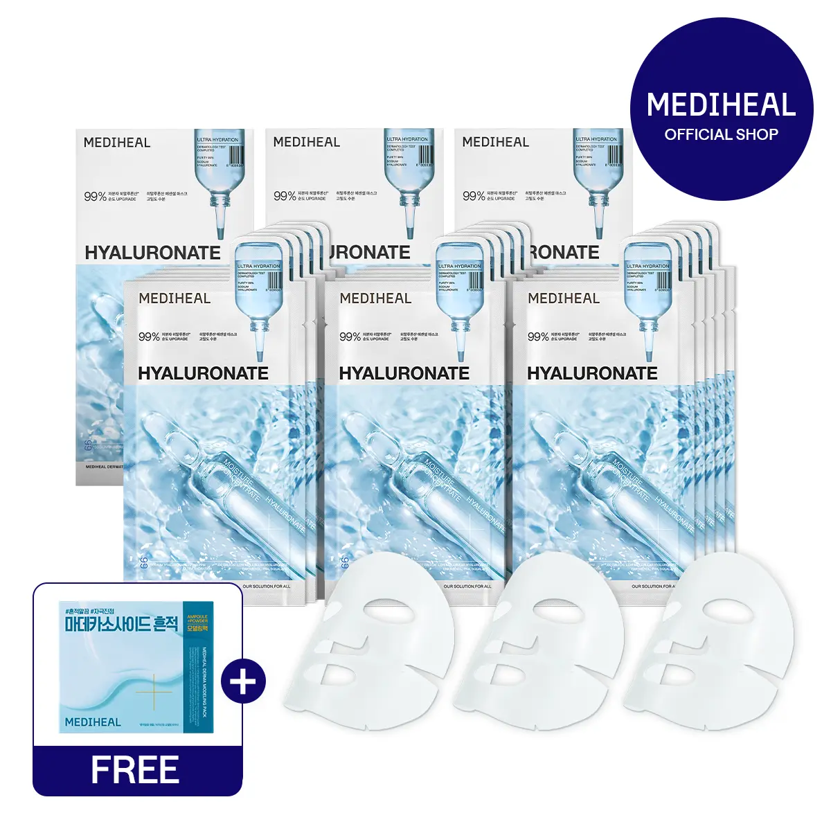 [Mediheal] 30-Day Moisture Barrier Skin Recovery Mask Set | Deep Hydration, Barrier Care & Long-Lasting Moisture | Hyaluronic Acid + Panthenol | Sheet Masks x30ea | Korean Skincare