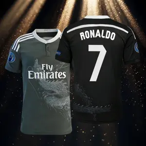 14 15 Third Away Black 7# Cristiano Ronaldo Short Sleeve Soccer Jersey Fans Version