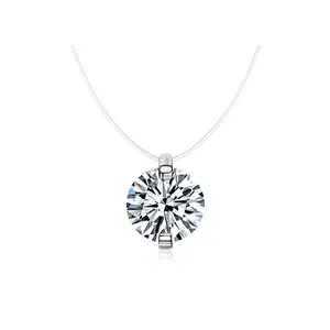 Taifu Fashionable Invisible Mermaid Tear Round Moissanite Pendant Necklace Ring Women Unique Exquisite Jewelry Lab-Grown Diamond Gift Elegant Tiktok Shop