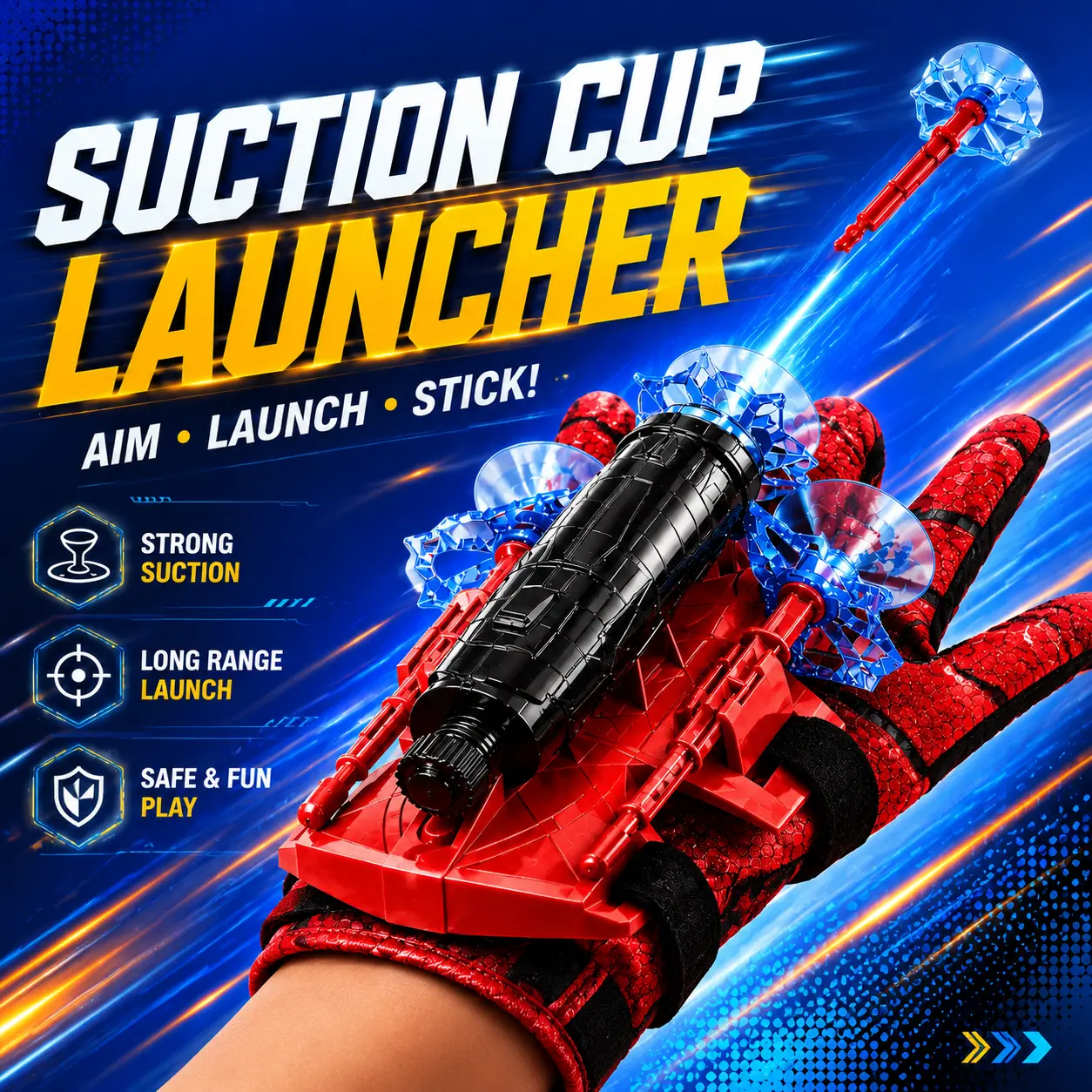 Spider Web Shooters Wrist Launcher Toys for Kids with Hero Gloves Spider Hero Cosplay Costume Prop Launcher Wrist Toy Gift for Boysand Girls Age 4+ Years