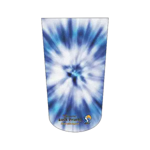 Amputee Sock "Tie Die Light n Dark Blue V1", Prosthetic Limb Sock, 3ply Stump Sock