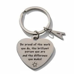 Stainless Steel Keychains with Motivational Quotes - Casual Style Inspirational Gifts for Colleagues and Friends for Christmas and Thanksgiving