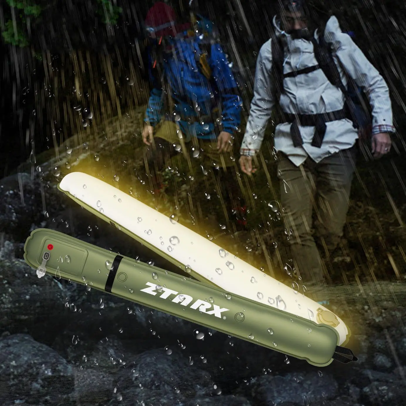 Outdoor Foldable Inflatable Camping Light, Multifunctional Flashlight, Solar Powered Waterproof Magnetic Stick Lamp, Easy Install Garage Room Basement Repair Lighting