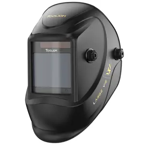 TOOLIOM True Color Auto Darkening Welding Helmet, 1/1/1/1 Optical Clarity Large Viewing 3.94" × 3.27" Mask, 4 Arc Sensors Wide Shade 4/5-9/9-13 Hood for TIG MIG Arc Stick Plasma