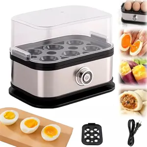 6-Egg Capacity Egg Cooker – For Soft, Medium, Or Hard-Boiled Eggs, Rapid Cook Time, Auto Shut-Off & Boil-Dry Protection – Includes Tray, Measuring Cup & Lid – 210W Egg Maker
