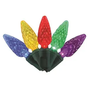 Celebrations 9086339 25 ft. Platinum LED C6 String Christmas Lights, Multi Color - 50 Count - Pack of 12
