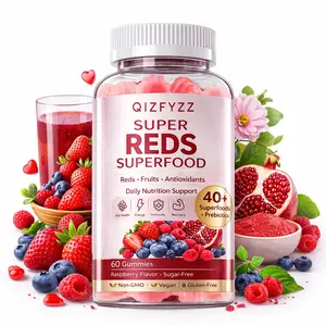 Super Green Vegetable Gummies – Daily Superfood Blend with Polyphenols, Antioxidant-Rich Fruits & Berries, Natural Energy Boost, 60 Gummies