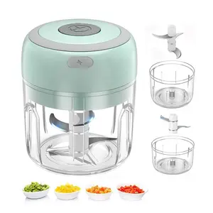 Electric Garlic Chopper, USB Rechargeable Mini Portable Vegetable Chopper, Garlic Grinder Masher, Wireless Food Processor for Ginger, Chili, Fruit, Meat, Fruit Chopping Appliance, Household Kitchen Appliances, Meat Vegetable Cutter