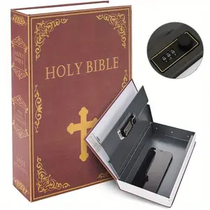 Real Paper Transfer Book Safe, Hollow Design with Secret Hidden Compartments, Password Lock, Ideal for Storing Cash Passports Valuable Items