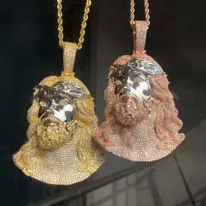 PANG Jewelry Hip Hop Figural Pendant Copper Inlaid Zircon Western Inspired Trendy Fashion Accessory for Stylish Outfits