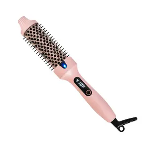 Round Brush Look Ionic Thermal Brush Get Voluminous Hair Styling Adjustable Temperature Negatives Ions 1 1/2 Inch LED Display for Different Hair Types 160-210° Universal Voltage