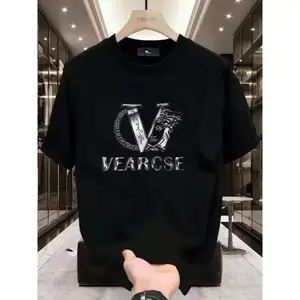 men's stylish pure cotton round-neck casual printed T-shirt, suitable for both men and women, perfect for fashionable and relaxed summer outfits.