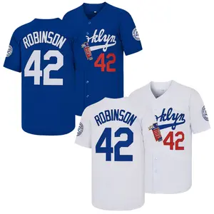Men's  Legend #42 Jackie Robinson Baseball Jersey, Letter Embroidery Baseball Clothing，Fan Commemorative Gift