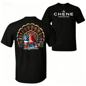 Chene Underground Turkey Hunting T-Shirt – American Flag Shotgun Shell Graphic Tee, Wild Gobbler Hunting Apparel, Patriotic Outdoor Lifestyle Shirt, Spring Turkey Season Design, Casual Everyday Wear for Men and Women