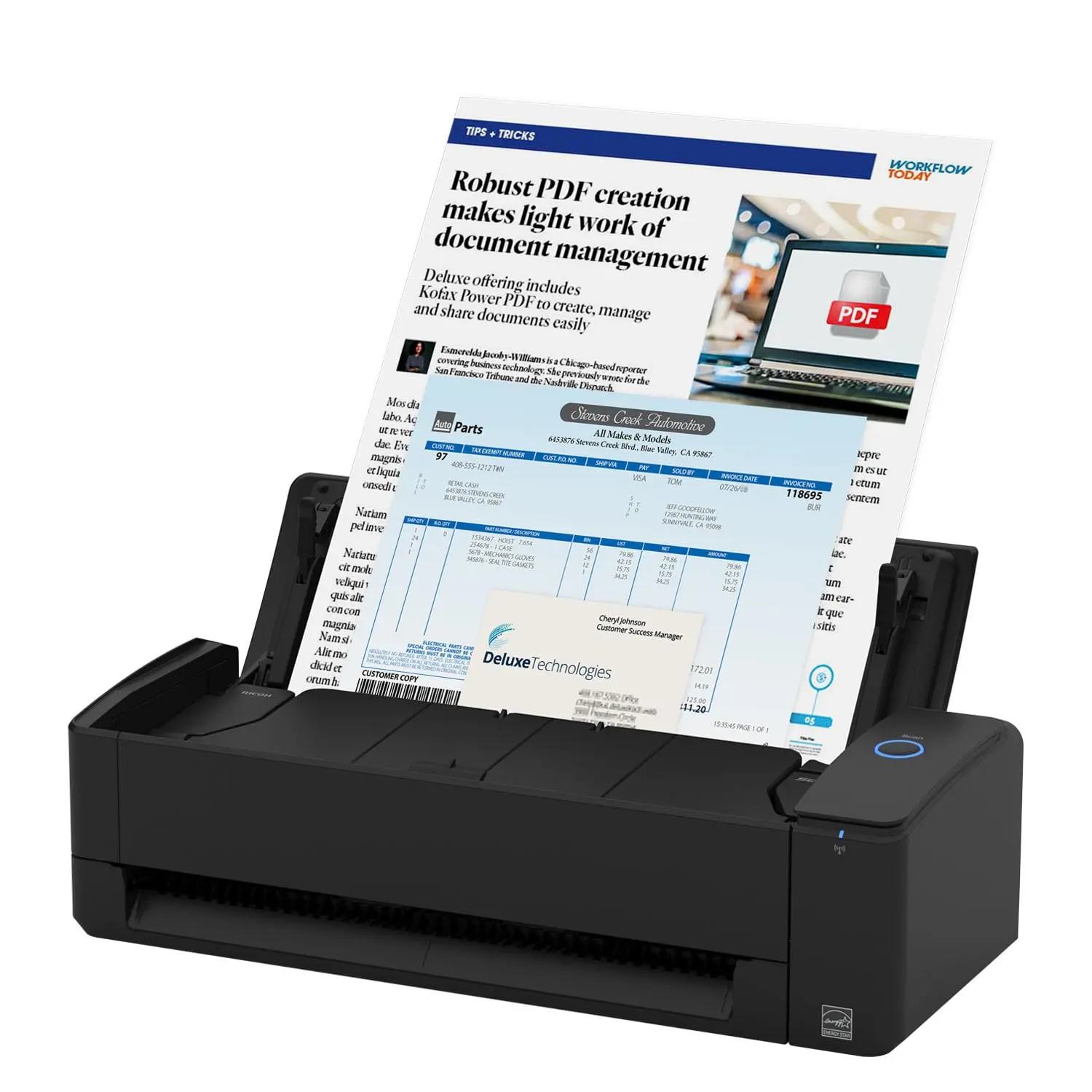 Ricoh - ScanSnap iX1300 Sheetfed Scanner Deluxe Compact Wi-Fi Scanner, Black