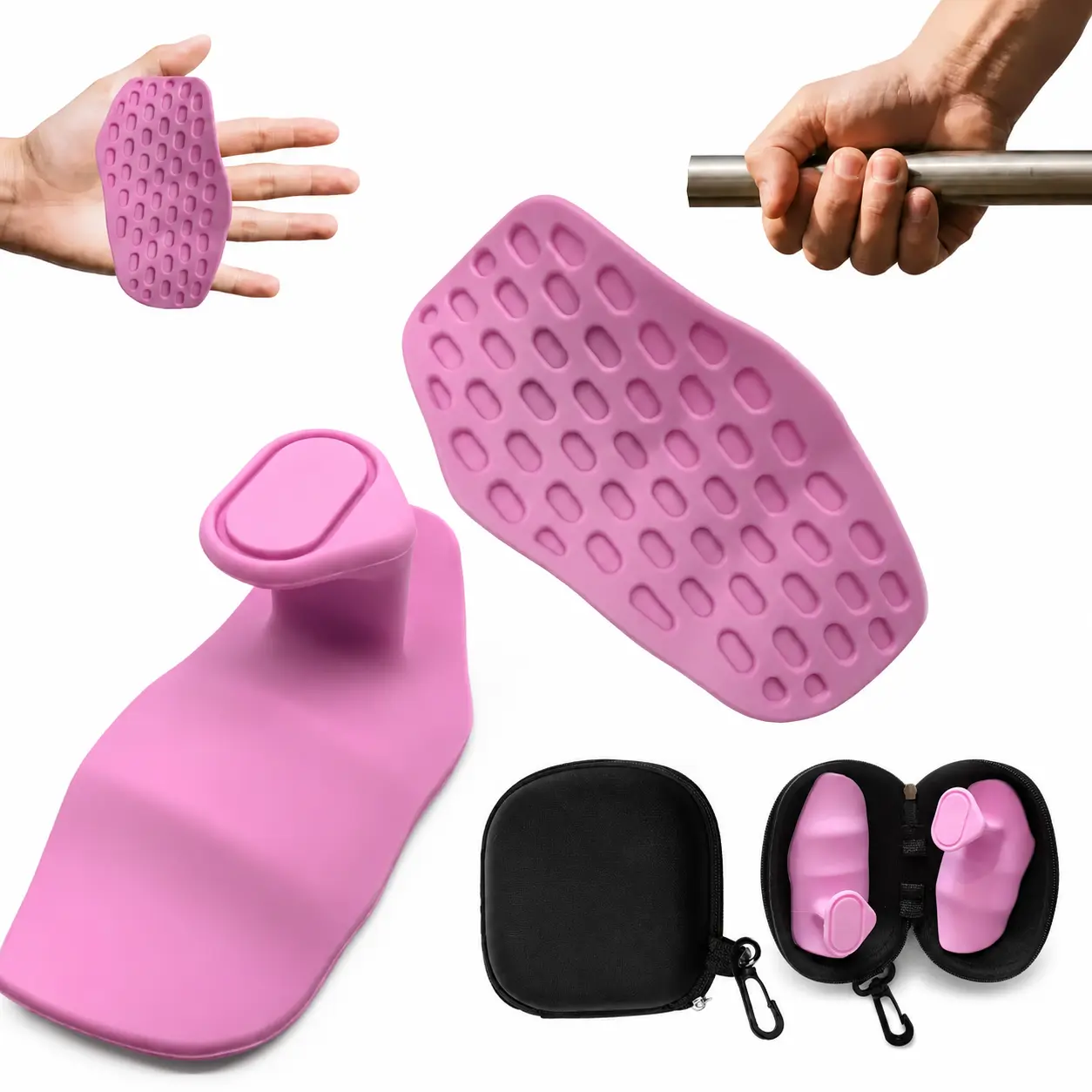 Ergonomic Non-Slip Workout Grips, Gym Weightlifting Pads for Men and Women, Palm Protection for Deadlifts, Pull-Ups and Fitness Training, Anti-Slip Gym Accessories