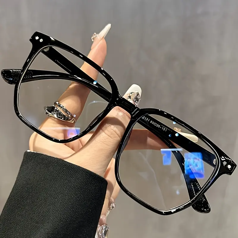 square - glasses, suitable for computers, TVs and mobile phones, clear lenses, lightweight and comfortable