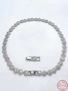 925 Sterling Silver Fashion Necklace, Shining Tennis Necklace, Women's Festival Gift, Whimsical Necklace