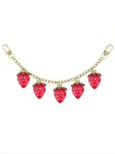 Cute Strawberry Girl Purse Chain, Wallet Chain, Metal Bag Extension Chain, Fruit Design Accessory, Bag Accessories, Perfect for Summer Beach Vacations