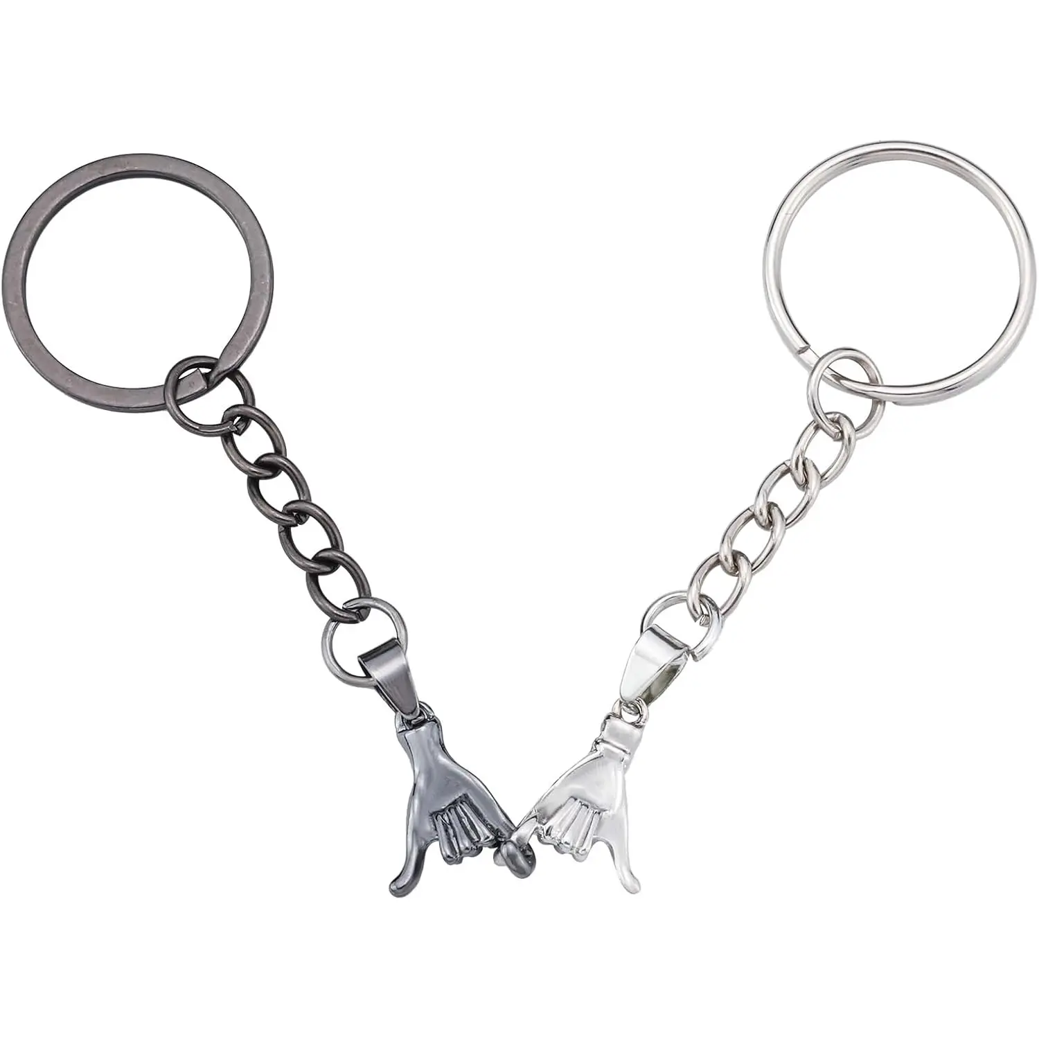 Pinky Promise Keychain, Valentine's Day Anniversary Keyring Birthday Gift Matching Key Chain for Girlfriend Boyfriend